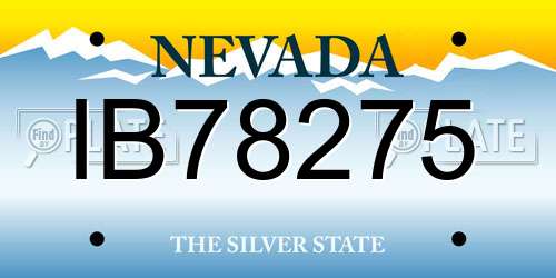 IB78275 Nevada License Plate