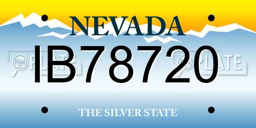 IB78720 Nevada License Plate