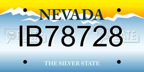 IB78728 Nevada License Plate