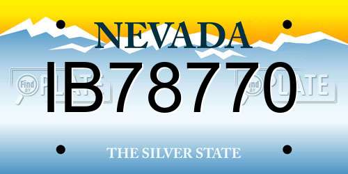 IB78770 Nevada License Plate