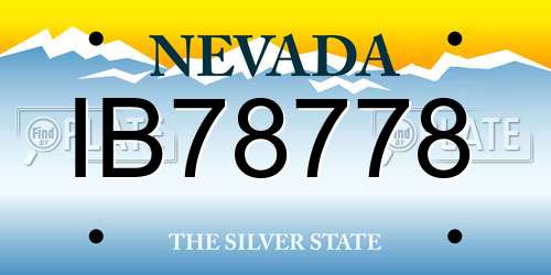 IB78778 Nevada License Plate