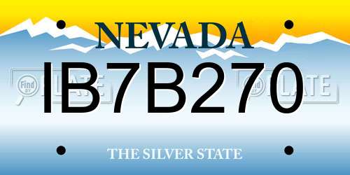 IB7B270 Nevada License Plate
