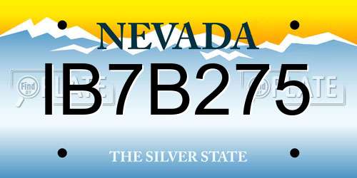 IB7B275 Nevada License Plate