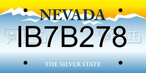 IB7B278 Nevada License Plate
