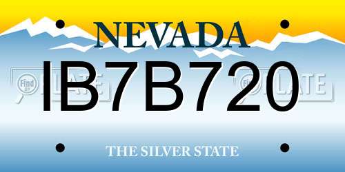 IB7B720 Nevada License Plate