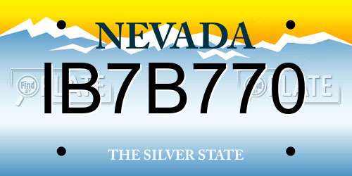 IB7B770 Nevada License Plate