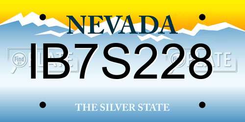 IB7S228 Nevada License Plate
