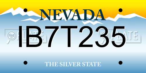 IB7T235 Nevada License Plate