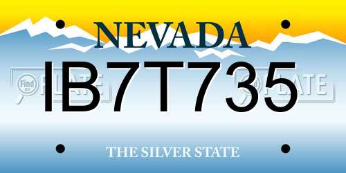 IB7T735 Nevada License Plate