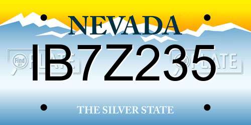 IB7Z235 Nevada License Plate