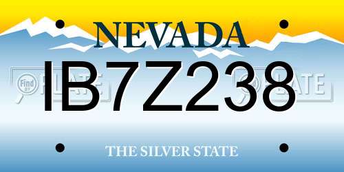 IB7Z238 Nevada License Plate