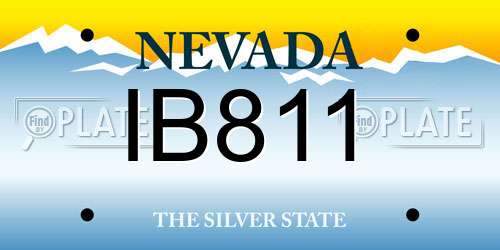 IB811 Nevada License Plate