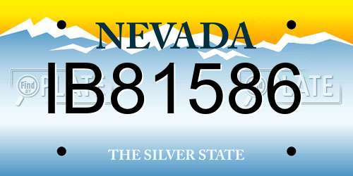 IB81586 Nevada License Plate