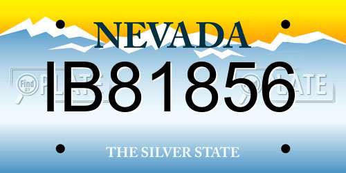 IB81856 Nevada License Plate