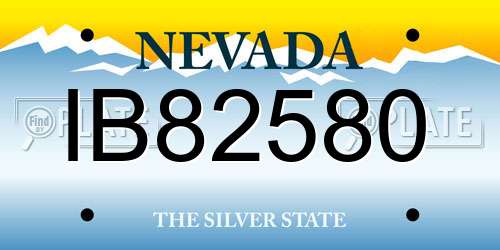 IB82580 Nevada License Plate