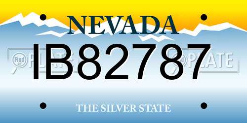 IB82787 Nevada License Plate