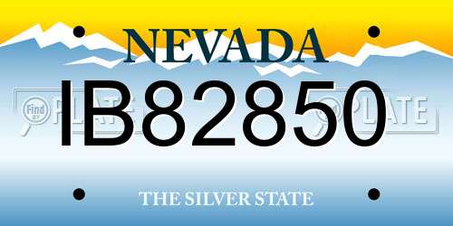 IB82850 Nevada License Plate