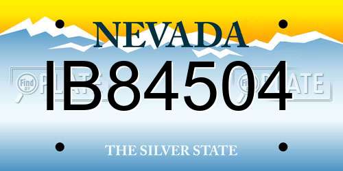 IB84504 Nevada License Plate