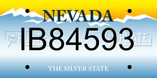 IB84593 Nevada License Plate