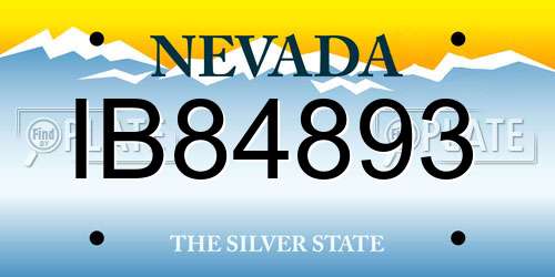 IB84893 Nevada License Plate