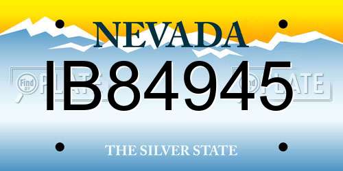 IB84945 Nevada License Plate