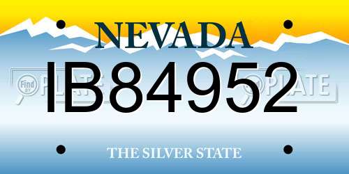 IB84952 Nevada License Plate