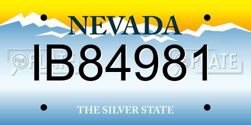 IB84981 Nevada License Plate