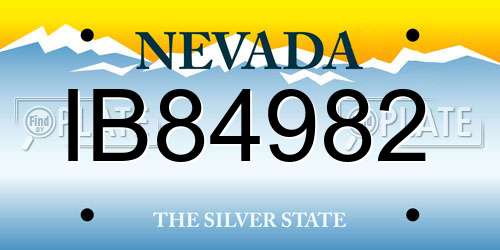IB84982 Nevada License Plate