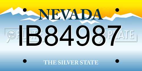IB84987 Nevada License Plate