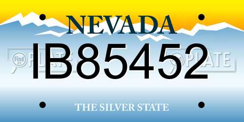 IB85452 Nevada License Plate