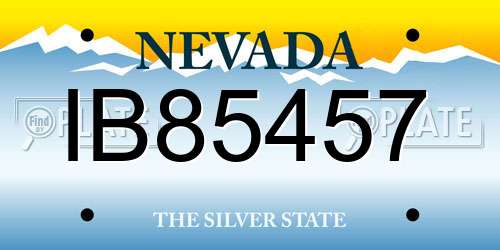 IB85457 Nevada License Plate