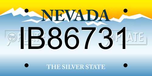 IB86731 Nevada License Plate