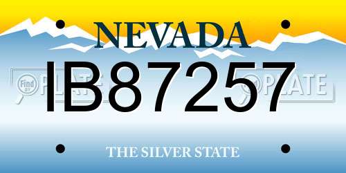 IB87257 Nevada License Plate