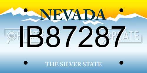 IB87287 Nevada License Plate