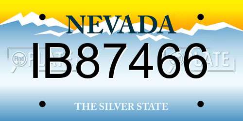 IB87466 Nevada License Plate