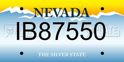 IB87550 Nevada License Plate
