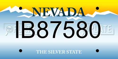 IB87580 Nevada License Plate