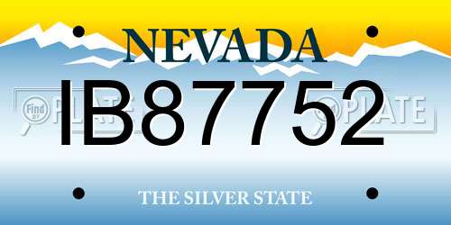 IB87752 Nevada License Plate