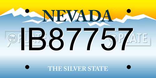 IB87757 Nevada License Plate