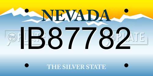 IB87782 Nevada License Plate