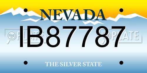 IB87787 Nevada License Plate
