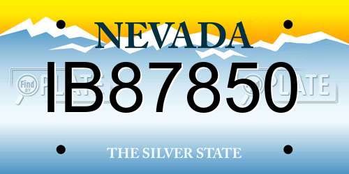 IB87850 Nevada License Plate