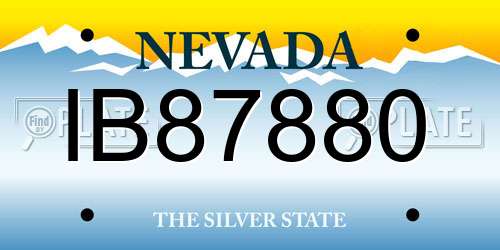 IB87880 Nevada License Plate