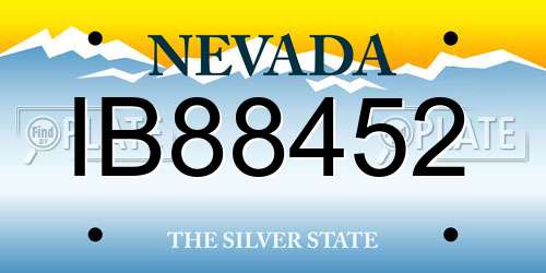 IB88452 Nevada License Plate