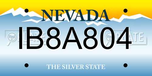 IB8A804 Nevada License Plate