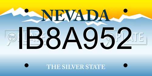 IB8A952 Nevada License Plate