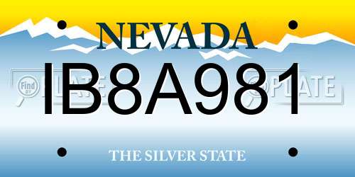 IB8A981 Nevada License Plate