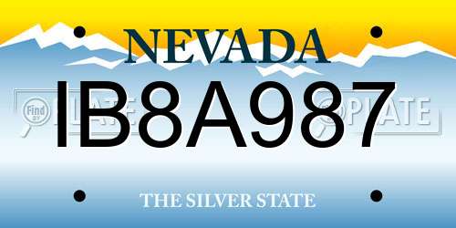 IB8A987 Nevada License Plate
