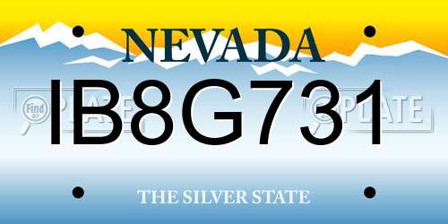 IB8G731 Nevada License Plate