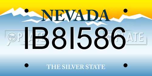 IB8I586 Nevada License Plate
